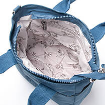 Сумка на плече жіноча синя маленька тканинна полотняна з одним відділом на блискавці з двома ручками Jielshi V9006, фото 2