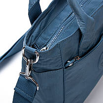 Сумка на плече жіноча синя маленька тканинна полотняна з одним відділом на блискавці з двома ручками Jielshi V9006, фото 4