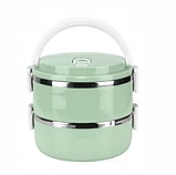 Ланчбокс двосекційний Empire 3515 Граф, 2 x 0.7 л, рожевий, фото 2