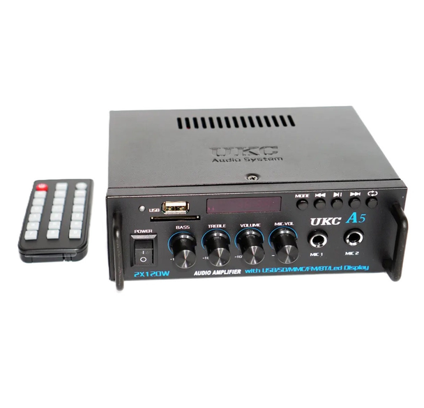 Підсилювач звуку UKC А5 USB, SD CARD, FM, AUX, 2CH, фото 1