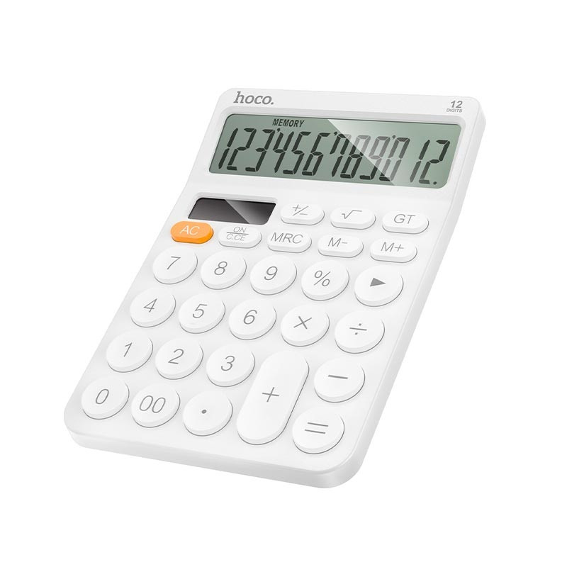 Калькулятор HOCO DI83 із сонячною панеллю, білий, фото 1