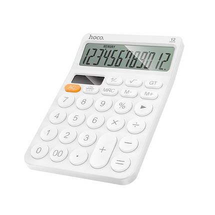 Калькулятор HOCO DI83 із сонячною панеллю, білий, фото 1