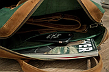 Шкіряні сумки ручноі роботи,чоловіча шкіряна сумка,чоловіча сумка для документів зелена, фото 5