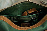 Шкіряні сумки ручноі роботи,чоловіча шкіряна сумка,чоловіча сумка для документів зелена, фото 6