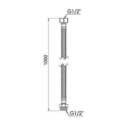 Гнучка підводка для води Thermo Alliance Forte ВЗ 100 см SF392W100, фото 2