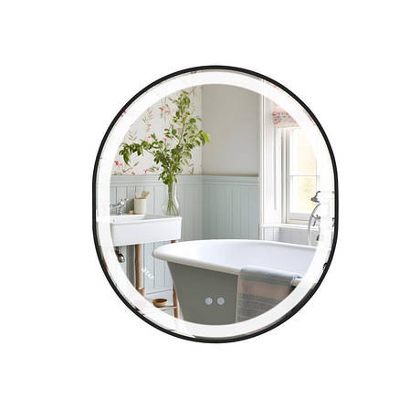 Дзеркало Qtap Gemini 800х700 з LED-підсвічуванням Touch, з антизапотіванням, з димером, рег. темп. кольору (3000-6500K) Reverse, фото 1