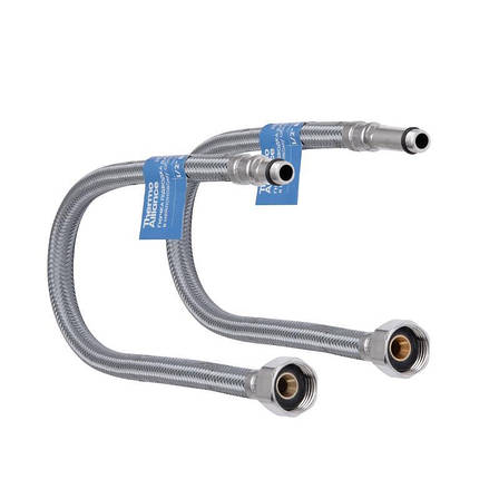 Шланг для підключення змішувача Thermo Alliance Standart (пара) 80 см NYLON M10x1/2"В TAS386W80, фото 1