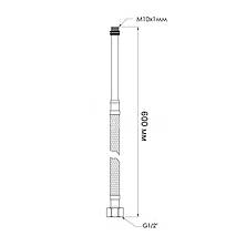 Шланг для підключення змішувача Thermo Alliance Standart (пара) 60 см NYLON M10x1/2"В довга ігла TAS386W60L, фото 2