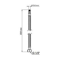 Шланг для підключення змішувача Thermo Alliance Standart (пара) 40 см NYLON M10x1/2"В TAS386W40, фото 2