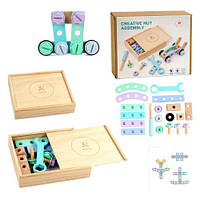 Конструктор, 24 элемента, деревянный (отвертка, гаечный ключ, инструкция) D8