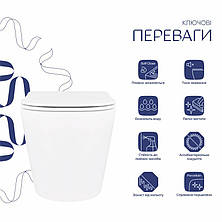 Унітаз підвісний Qtap Scorpio безободковий Ultra Quiet з сидінням Soft-close QT14332380ASW, фото 3