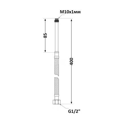 Шланг гнучк. нерж. обплет. силікон довгий (пара) L-40cм. 1/2"в хМ10з SF380W40 Thermo Alliance Forte, фото 2