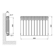 Радіатор алюмінієвий Thermo Alliance All-Vulcan 500/96 1,05 кг, фото 2