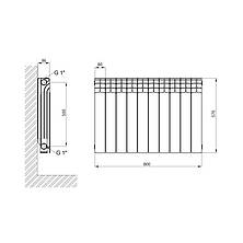 Радіатор біметалічний Thermo Alliance Bi-Vulcan 500/96 1,76 кг, фото 2