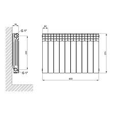 Радіатор біметалічний Thermo Alliance Bi-Ferrum 200/96 0,81 кг, фото 2