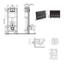 Готове рішення Qtap для ванної кімнати: підвісний унітаз Crow Ultra Quiet 520x360x290 + комплект інсталяції Nest 4 в 1 (лінійна, фото 2