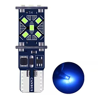 T10 W5W LED лампа 12v 2w CANBUS (обманка) синя в передні габарити