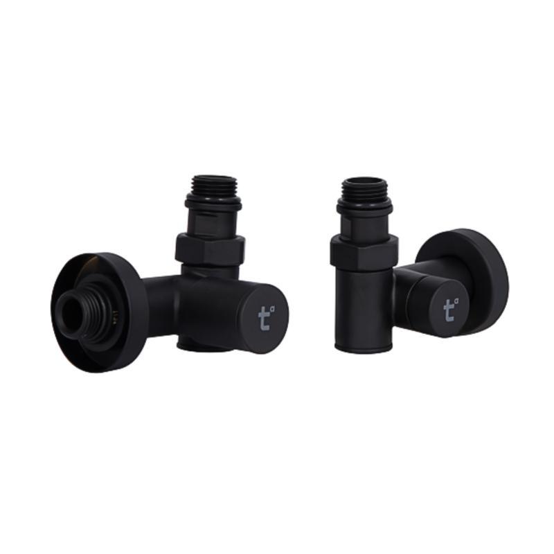 Комплект кранів Thermo Alliance Standart 1/2" чорний, для рушникосушарки кутовий SF395W15HEB