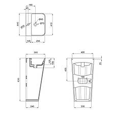 Раковина для підлоги моноблок Qtap Tern 440х380х830mm White QT1711G302WN, фото 2