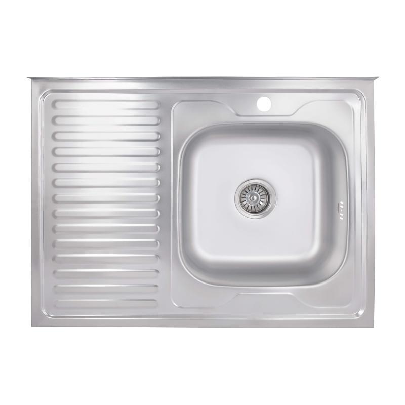 Кухонна мійка Brinex 6080-R 0,6 мм Satin (BRIN6080RSAT06)