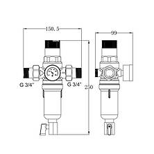 Фільтр самопромивний Thermo Alliance Forte 3/4" з редуктором для горячої води SF128W20H, фото 2