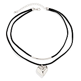 Шикарний подвійний чокер з великим серцем 2 кольори, фото 4