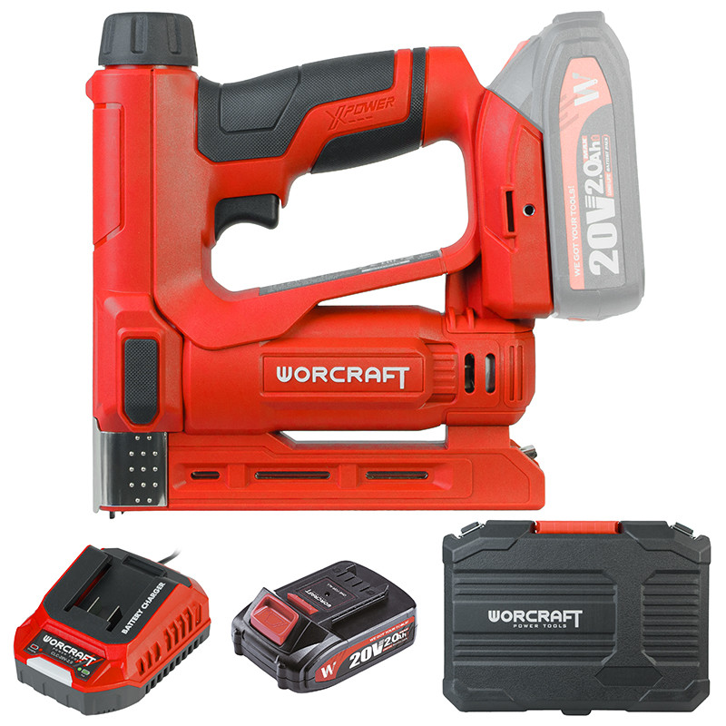 Акумуляторний комбінований цвяхозабивач WORCRAFT CNS-S20LiCM, меблевий нейлер, фото 1