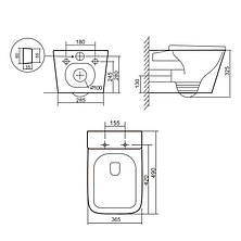 Унітаз підвісний Tern Ultra Quiet 490×365×325 мм, Marble, з сидінням Slim Duroplast / Soft-close / Quick Release QT17332303ASMR, фото 2