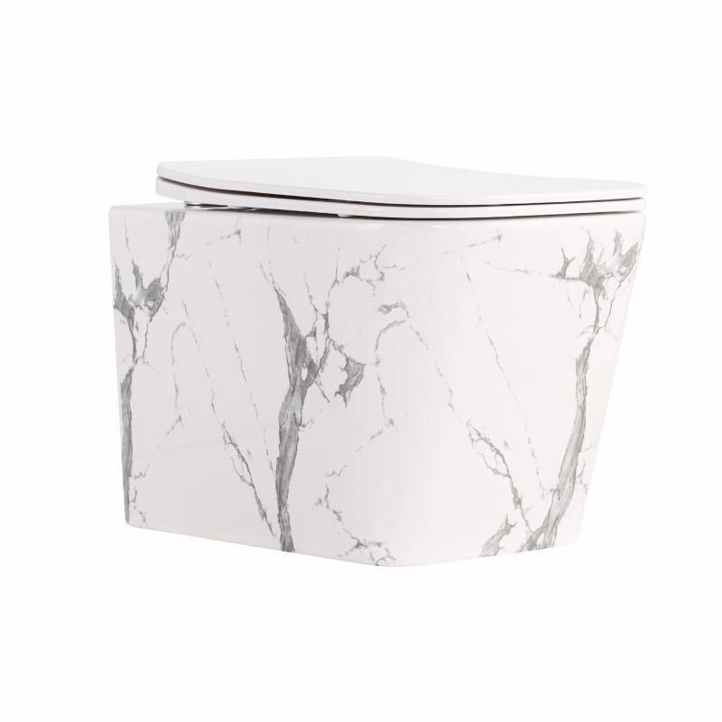 Унітаз підвісний Tern Ultra Quiet 490×365×325 мм, Marble, з сидінням Slim Duroplast / Soft-close / Quick Release QT17332303ASMR