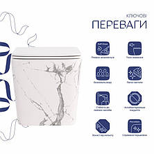 Унітаз підвісний Tern Ultra Quiet 490×365×325 мм, Marble, з сидінням Slim Duroplast / Soft-close / Quick Release QT17332303ASMR, фото 3