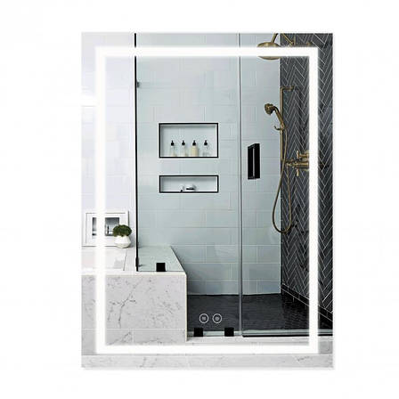 Дзеркало Qtap Mideya (DC-F937) 600х800 з LED-підсвічуванням Touch, з антизапотіванням, димером QT2078F937W, фото 1