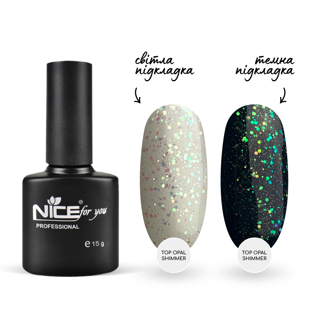 Топ з глітером Nice for you Opal Shimmer Зелений з синім 15 г, фото 1