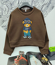 Світшот на флісі аплікація медведик, для дівчинки Мілана | на ріст 104-164р., фото 3