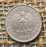 1 злотий 1992 року. Польща, фото 2