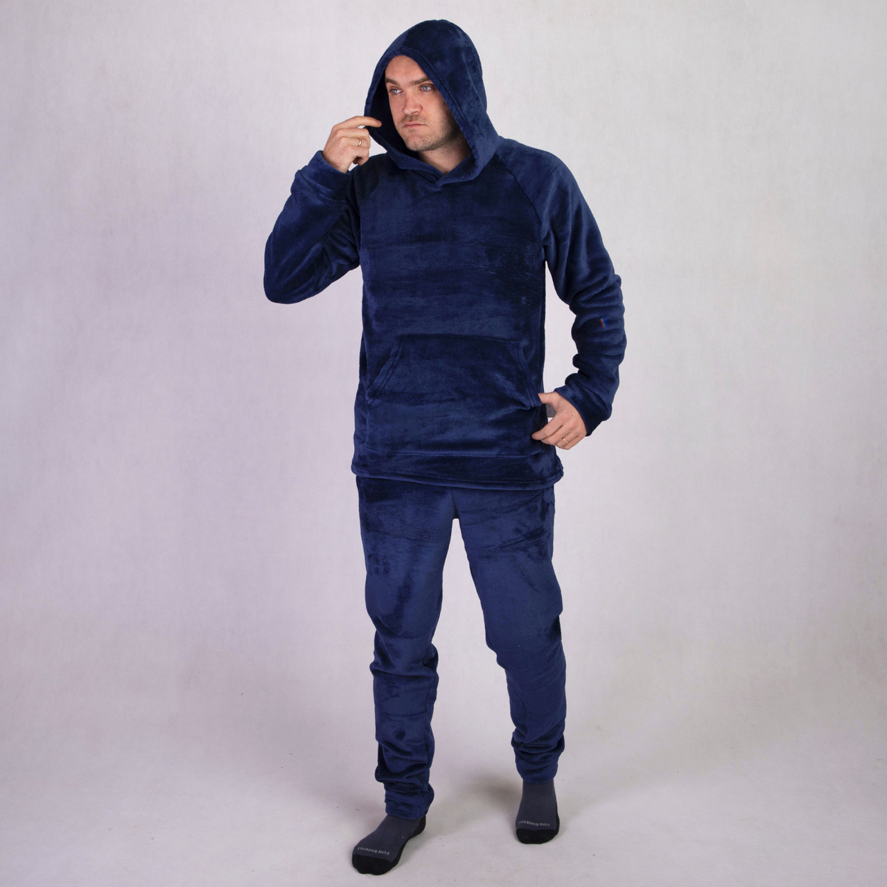 Чоловічий домашній махровий костюм "Капюшон-Блу" 44-52р, фото 1