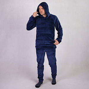 Чоловічий домашній махровий костюм "Капюшон-Блу" 44-52р