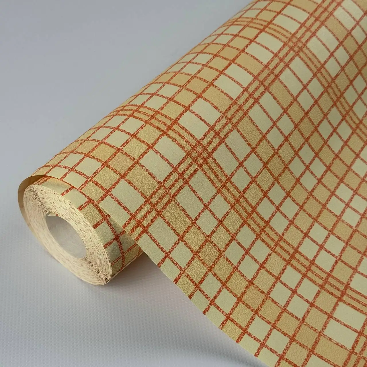 Шпалери вінілові на флізеліновій основі Marburg 54724, помаранчеві з текстурою, для сучасного інтер’єру, фото 1