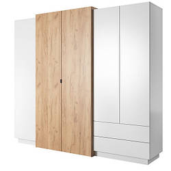 Шафа для одягу Perfect Home 3Д / 3D 4-дверна 4D2S/230 Білий/дуб крафт золотий (PFH-091047)