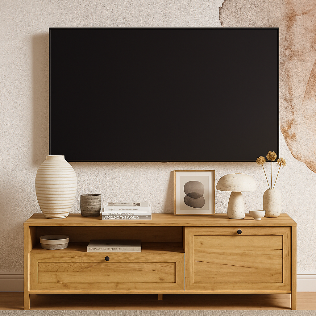 Сучасна стильна довга 160 см ТВ тумба 1d1s під телевізор на ніжках у спальню вітальню Кларк ВМВ Холдинг, фото 1