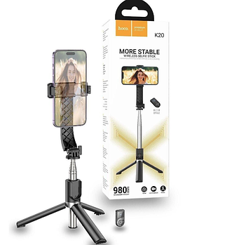 Селфі-монопод трипод Hoco K20 з Bluetooth пультом Black