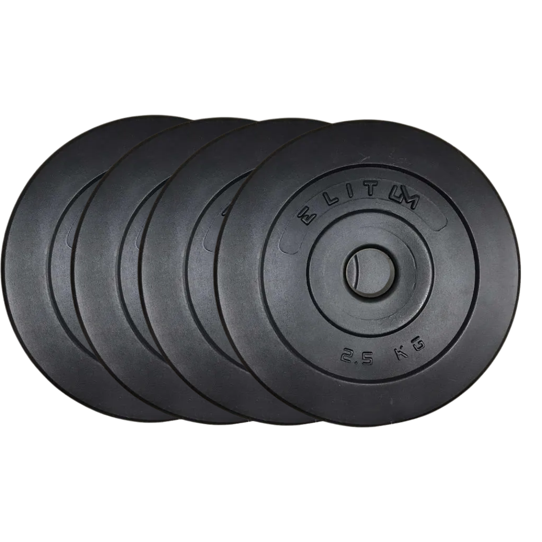 Сет Композитних Дисків Elitum Х (4 х 2,5 кг) – Загальна Вага 10 кг, ABS-Покриття, Діаметр 31 мм, фото 1