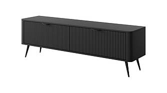 Тумба під телевізор Perfect Home Ланте / Lante 2-дверна з чорними ніжками 2D/163 Чорний (PFH-091119)
