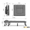 Розкладне ліжко (розкладачка) із вбудованим матрацом LEOBRO Grey (LB-FB-S1-GRY) для дому кемпінгу офісу, фото 3