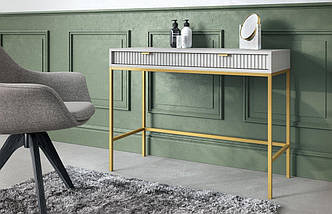 Стіл туалетний Perfect Home Нова / Nova з 2 шухлядами та золотими ніжками T104 Сірий (PFH-091269)