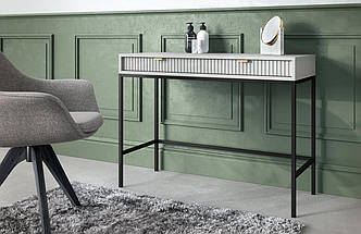 Стіл туалетний Perfect Home Нова / Nova з 2 шухлядами та чорними ніжками T104 Сірий (PFH-091268)