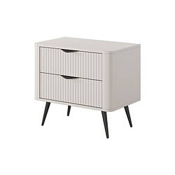 Тумба приліжкова Perfect Home Ланте / Lante з 2 шухлядами і чорними ніжками 2S Беж (PFH-091185)