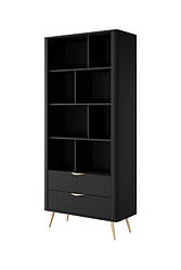 Стелаж Perfect Home Ланте / Lante 2S з 2 шухлядами і золотими ніжками Чорний (PFH-091189)