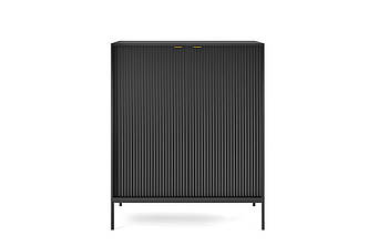 Комод високий Perfect Home Нова / Nova 2-дверний з чорними ніжками K104 Чорний (PFH-091238)