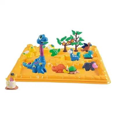 Тісто для ліплення м'який пластилін Динозаврики / Набір для дитячої творчості розвиває уяву 4 кольори форми молди екструдер