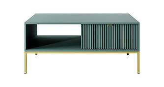 Стіл журнальний Perfect Home Нова / Nova з 2 шухлядами та золотими ніжками L104 Лабрадор (PFH-091494)